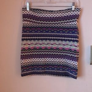 Aztec Grey Purple & Pink Pencil Skirt size M